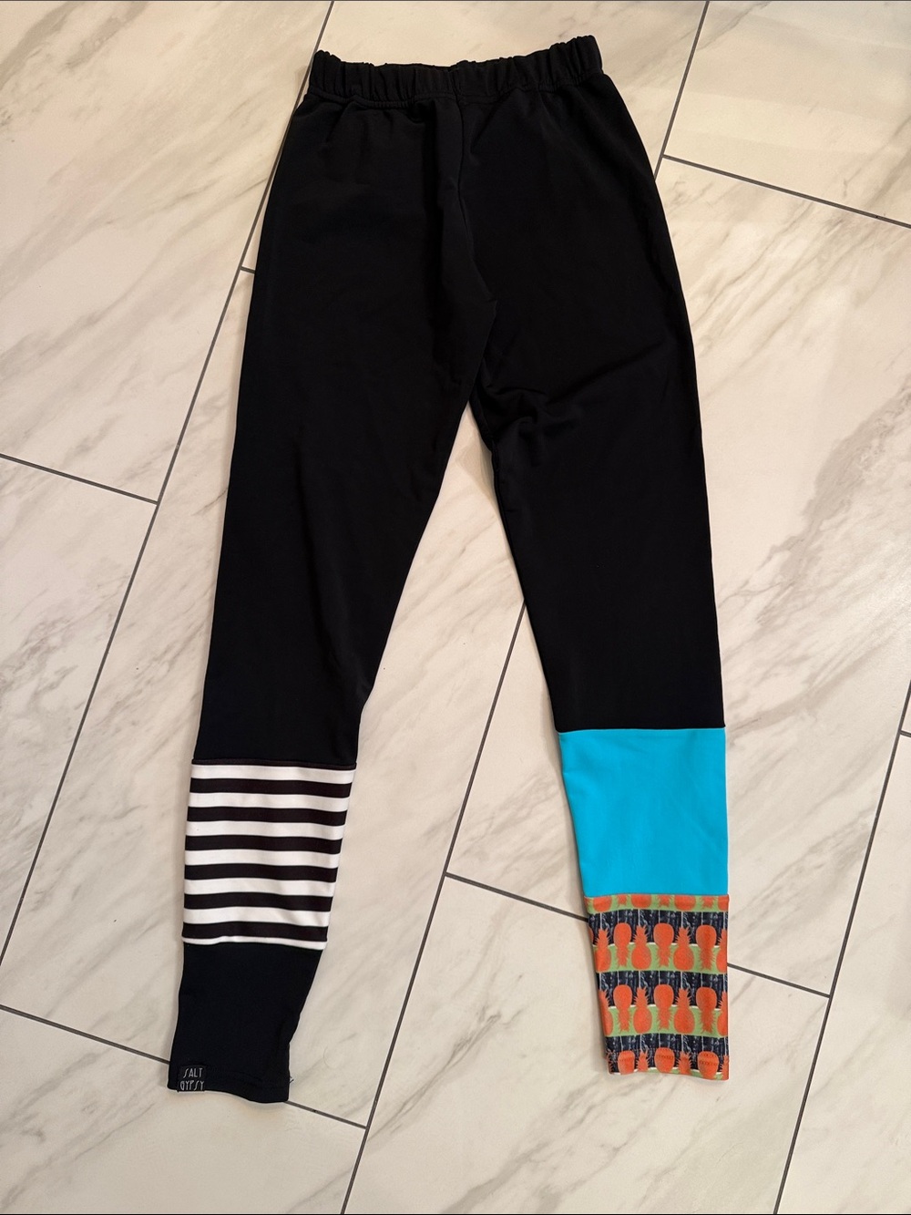 Women’s Salt Gypsy Leggings Size Small with Turquoise Panel & Striped